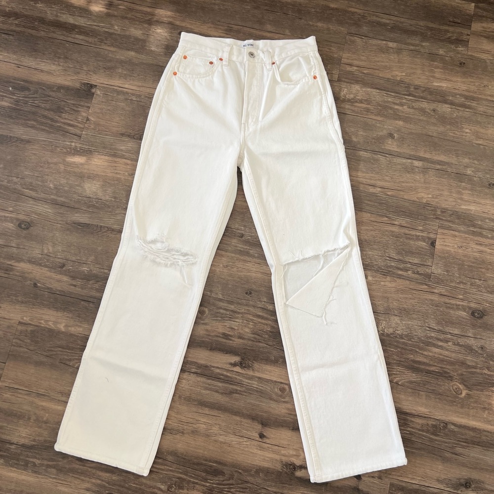 Re/done 90s High Rise Loose White Denim
